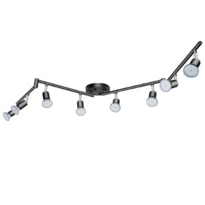 LED Light Track Lighting Kit,8 Way Adjustable Modern Ceiling Spotlights,Rotatable GU10 Light Head,Swing arm Ceiling Light Fixture for Kitchen Bedroom Living Room(Bulbs is not Included)