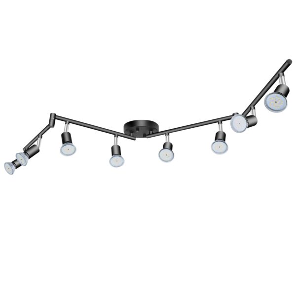 LED Light Track Lighting Kit,8 Way Adjustable Modern Ceiling Spotlights,Rotatable GU10 Light Head,Swing arm Ceiling Light Fixture for Kitchen Bedroom Living Room(Bulbs is not Included)