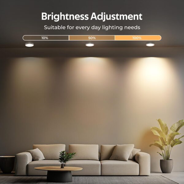 Under Cabinet Lights, RGBW Ultra Slim Puck Lighting Kit 12 Pack, Dimmable Counter Showcase Kitchen Lighting Fixtures, Puck Lights with Remote and 12V Plug in Adapter - Image 6