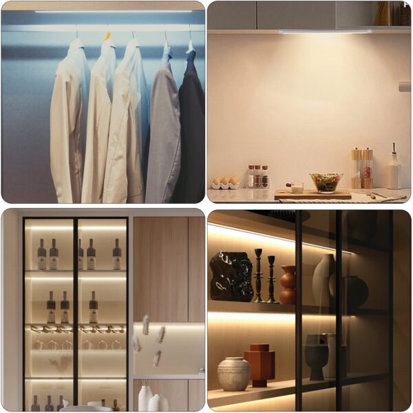 Plug-in Under Cabinet Lighting, 3 Pcs 11 Inch Ultra Thin Under Counter Lights for Kitchen, Linkable USB Led Closet Light for Cabinet, Counter, Workbench, Desk - Image 7