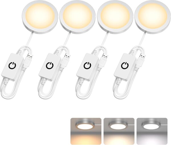 Puck Lights 5V USB 3 Color 3D Printer LED Lamp Kit for Cabinet,Wardrobe,Showcase - Image 2